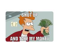 Shut up and Take my Money, adesivo per carte di credito, carta di credito, fry credit card Skin Sticker (Small Chip) rosso