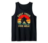 Shut Your Five Hole Vintage Retro Funny Ice Hockey Goalie Canotta
