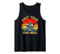 Shut Your Five Hole Vintage Retro Funny Ice Hockey Goalie Canotta