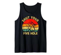 Shut Your Five Hole Vintage Retro Funny Ice Hockey Goalie Canotta