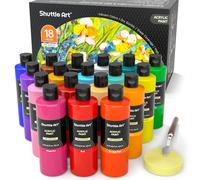 Shuttle Art 18 X 250 ml Colori Acrilici per Dipingere, Acrilici per Dipingere Grande Volume, Set Pittura Professionali per Artisti e Principianti, Acrylic Paint su Tele Tessuti Rocce Artigianato