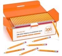 Shuttle Art 200 Matite da Golf Corte con Gomme, Set Matite HB Mini in Legno, 8,8 cm Pretagliate, Confezione all'ingrosso per Bambini, Scuola, Scrittura, Forniture scolastiche, Rientro delle Classi