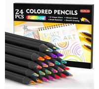 Shuttle Art 24 matite colorate arcobaleno, matite arcobaleno 12 colori (2 ciascuno), matita multicolore pre-tagliata, matite arcobaleno per colorare disegno