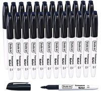 Shuttle Art 24 pennarelli permanenti neri a punta fine, perfetti su plastica, legno, pietra, metallo e vetro, per scarabocchiare, colorare, marcatura, forniture scolastiche