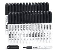 Shuttle Art 30 pennarelli permanenti neri a punta fine, perfetti su plastic Nero