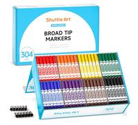 Shuttle Art 304 pennarelli in confezione grande, 16 colori assortiti pennarelli a punta larga Classpack, materiale scolastico per insegnanti e bambini