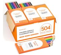 Shuttle Art 504 Matite Colorate, 12 Colori Assortiti, 42 Confezione, Resistenti Alla Rottura, Colori a Matita Pre-affilate per Bambini, Pastelli Colorati Scolastici per Insegnanti e Alunni