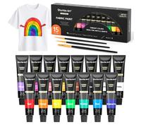 Shuttle Art Colore per tessuti resistente alla lavatrice, 15 x 12ml Colori per t