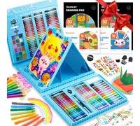 Shuttle Art Confezione da 335 set di arte per bambini, set da disegno blu per bambini, forniture artistiche multimediali