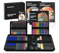 Shuttle Art Kit Matite da Disegno Professionale,Pacchetto 103 Set Matite da disegno Set Disegno Schizzo con Matite Colorate e da Schizzo Grafite in Astuccio Portatile, Bambini, Adulti Artisti