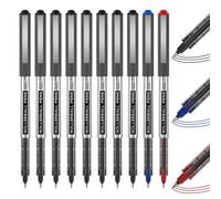 Shuttle Art Penna a Sfera 10 Pezzi, Penna Roller a Inchiostro Liquido Nero Rosso Blu Punta Extra Fine 0.5 mm Asciugatura Rapida