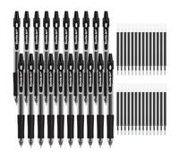 Shuttle Art Penna Gel Nera, 48 Pack (20 Penne Gel con 28 Ricariche) Penne a scatto Penna Roller Inchiostro Gel Punta media 0.7mm Scorrevole con Clip comodo per Ufficio Scuola