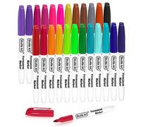 Shuttle Art Pennarelli Indelebili, 24 Pennarelli Punta Fine Colorati, Set Pennarello Indelebile su Plastica, Legno, Pietra, Metallo e Vetro, Pennarello Indelebile per Scarabocchiare, Colorare