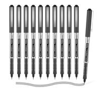 Shuttle Art Penne a sfera, confezione da 10 penne a sfera con punta extra fine da 0,5 mm, inchiostro nero ad asciugatura rapida e di lunga durata, per scrivere, diari, prendere appunti, forniture