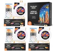 Shuttle Art Set di 87 colori acrilici con cavalletti