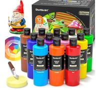 Shuttle Art Set di Colori Acrilici per Esterno, 12 Colori Acrilici Impermeabili per Uso Esterno, Colori Acrilici in Bottiglie (ciascuna da 250ml, 8,45oz), Pittura Acrilica per Artisti, Adulti su