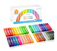 Shuttle Art Tempera - Bastoncini di vernice per bambini, 40 colori, ad asciugatura rapida, funziona alla grande su carta, legno, vetro, ceramica, tela