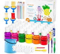 Shuttle Art Tempere Lavabili per Bambini, 30 Colori Lavabili Colori a Dita Metallici Glitter e Neon Bottiglie 60 ml