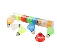 ShuttleCocks Ball Set da 12 pazzetti colorati per esercitarsi a battuta, set di palline da badminton durevoli | Cocktail per allenamento all'aperto al chiuso, attrezzature per giochi di sport