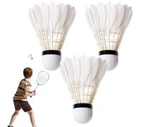 Shuttlecocks Balls - Set di 3 palline da badminton da da 3 anatre | Cazzi da shuttle di piume durevoli per sport per interni, giochi di cortile, accessori per le prove di allenamento per bambini