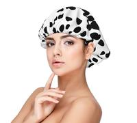SHuWeiD Black & White Big Dot Print Adult Satin Sleeping Cap, Unisex Satin Sleep Cap, 33 cm Sleeping Caps, nero, taglia unica