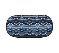 SHuWeiD Blu polinesiano Maori Tribal Pattern stampa Pen Storage Bag, borsa portatile di immagazzinaggio cosmetico per i viaggi, gli elementi essenziali di viaggio