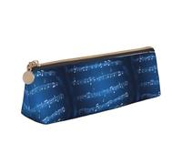 SHuWeiD Blue Musical Notes Print Triangle Box Multi funzionale Makeup Bag, Office Travel e Daily Stationery Storage, Bianco, One Size, Leggero