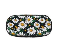 SHuWeiD Borsa di immagazzinaggio della penna della stampa dei fiori floreali margherite, borsa cosmetica portatile per i viaggi, gli elementi essenziali di viaggio