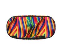 SHuWeiD Borsa di immagazzinaggio della penna della stampa della striscia di colore dell'arcobaleno, borsa cosmetica portatile di stoccaggio per il viaggio,
