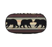 SHuWeiD Borsa di stoccaggio della penna della stampa dell'orso, borsa cosmetica portatile di stoccaggio per il viaggio, essenziale