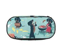 SHuWeiD Borsa per riporre penne con stampa di hot dog e limonata, borsa portatile per cosmetici da viaggio, oggetti essenziali da viaggio