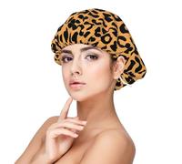 SHuWeiD Cuffia da notte in raso con stampa giraffa, unisex in raso, 33 cm tappi per dormire nero, nero, taglia unica