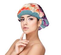 SHuWeiD Cuffia da notte in raso per adulti, con stampa medusa, unisex in raso, 33 cm, colore: nero, nero, taglia unica