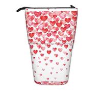 SHuWeiD Custodia verticale retrattile con stampa Falling Red Hearts, adatta per penne, cosmetici e piccoli oggetti essenziali, uso quotidiano, Nero, One Size, Alla moda