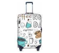 SHuWeiD Delicious Coffee print - Copertura protettiva per valigia, in poliestere, lavabile, per valigie da viaggio, colore bianco, grande, Bianco, Large