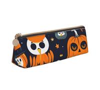 SHuWeiD Halloween Owl Ghost Zucca stampa Triangolo Box Multi funzionale Makeup Bag, ufficio viaggi e cancelleria quotidiana Storage