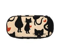 SHuWeiD Happy Walking Kitty stampa penna borsa di immagazzinaggio, borsa cosmetica portatile per viaggi, oggetti essenziali da viaggio