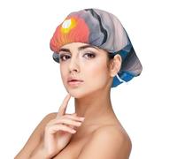 SHuWeiD Sunset and Sunrise con Ocean Sea Waves Print Adulto Satin Sleeping Cap, Unisex Satin Sleep Cap, 33 cm Sleeping Caps Nero, nero, taglia unica