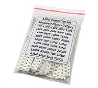 Shuxiang-Condensatori 36Values, 720pcs, 1PF-10UF, set di condensatori elettronici, 1206, SMD, kit di assortimento di capacità ceramica, 22PF / 47PF / 22NF / 100NF / 2.2UF / 4,7UF Condensatori di alta