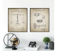 SHUYINGHENGXIE Diritto Studente Brevetto Blueprint Vintage Poster Tela Pittura Giustizia Legale Avvocato Stampe Ufficio Decor Senza Cornice-30x40cmX2