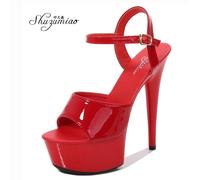 Shuzhumiao Più Il Formato 43 Scarpe Da Donna Classici 15 centimetri Super-Tacchi Alti Sandali Gladiatore Scarpe Femminili Delle Signore Sexy Pompe Pole danza