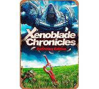 Shvieiart Xenoblade Chronicles Definitive Edition Poster in latta retrò per strada, garage, famiglia, bar, grotta, fattoria, parete, bagno, decorazione, artigianato, metallo, 20,3 x 30,5 cm
