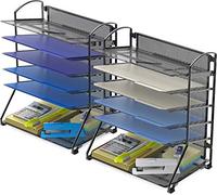 SHW 2PK - Vassoio portadocumenti a 6 ripiani, colore: Nero