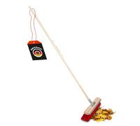 SHW-FIRE Scopa da strada, larghezza 40 cm, con bordo antigraffio, setole in elaston, manico in legno di pioppo, robusta scopa con manico per strada, cortile e giardino | Made in Germany