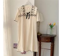 SHWING Camicia da Notte,Donne Pigiama a Maniche Corte Set Camicia da Notte di Pizzo Vestiti Estivi per la casa Camicie da Notte di Grandi Dimensioni (8887-9White, 6XL)