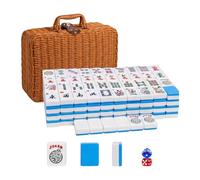 SHWorkshop Set mahjong americano portatile, completo mahjong occidentale con borsa portaoggetti e 4 set di accessori Mahjong