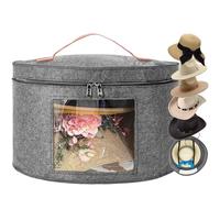 SHWWQUE Scatola porta cappelli, organizer impilabile per cappelli da cowboy, per donne, per viaggi, pieghevole, con tesa rotonda, organizer per armadio (grigio)