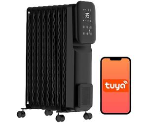 SHX Radiatore ad olio 2000 Watt con WiFi, 3 livelli di riscaldamento, timer 24 ore, termostato elettronico, funzione boost, riscalda fino a 40 mq di superficie