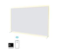 SHX Riscaldamento a infrarossi Premium con WIFI 1200 W, 15 - 22 mq, montaggio a soffitto o a parete, dispositivo di supporto, illuminazione per ambiente dimmerabile, telecomando, rilevamento finestre