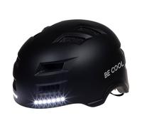 SHX Schutzhelm mit Beleuchtung, Blinker und Bremslicht, Casco da Bicicletta con Illuminazione Unisex Adulto, Nero, M (55-58 cm)